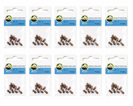 100 x Veterklemmen 6 mm x 3 mm – oogje 1,2 mm – roodkoperkleur