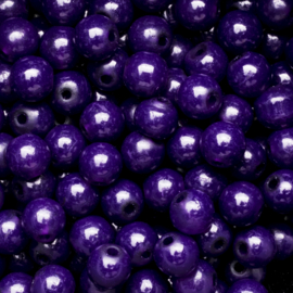 15 stuks  glaskralen opaal purple 8mm