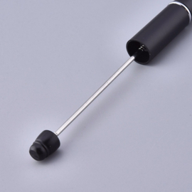 1 x Kunststof/metalen kralenpen 14,4 cm – staafje ca. 55 x 2 mm – zwart