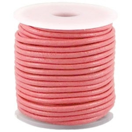 50 cm DQ Leer rond 2 mm salmon peach pink