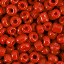 20 gram Glaskralen Rocailles 6/0 (4mm) Brick red