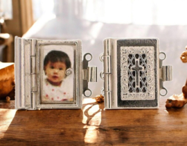 Wensdoosje of prayerbox Rhodium-plated schuifslotje voor 3 rijen