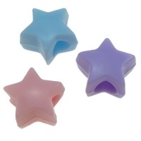 15  x Jelly style acryl kralen mix 10 x 7 mm gat: 4mm ster  geschikt voor veters  assortiment