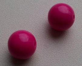 15 x Acrylkralen fuchsia nr 1 11 mm, gat 2 mm