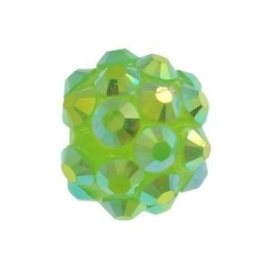 4 x Resin Rhinestone Kraal Lime 10 mm Ø 2.2 mm