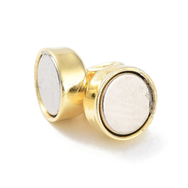 1 x 925 Sterling zilveren magneetsluiting kolom 10,5 x 5 x 5 mm – gat 1,8 mm – 18K goud verguld