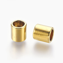 10 x metalen buis kralen 9 x 8mm gat: 6mm goudkleur (nikkelvrij)