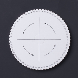 1 x EVA Braiding Disc – Kumihimo vlechtschijf rond wit 15 x 0,95 cm (64 sleuven)