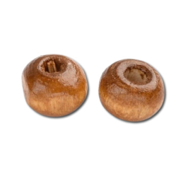 40 x Houten kralen rond 6~7mm x 5~6mm gat: 1,5mm Coffee