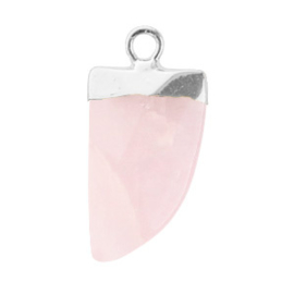1 xNatuursteen hangers tand Icy pink-silver