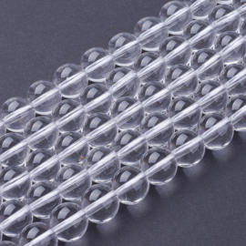 10 x Edelsteen kralen bergkristal 8 mm – gat 1 mm – transparant