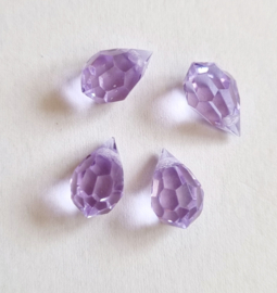 2x Preciosa Kristal Druppel klein 10mm Lila