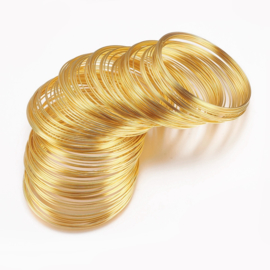 Memory Wire voor armbanden 60 mm x 0,6mm goud kleur 40 wendingen (Nikkelvrij)