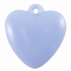 5x Kunststof hanger hart pastel Sapphire blauw 20 mm