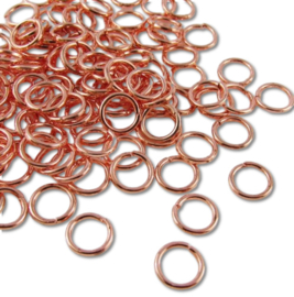 50 x DQ metaal sieraden buigringen of buigringetjes Rose Gold 5 x 0,8mm (Nikkelvrij)