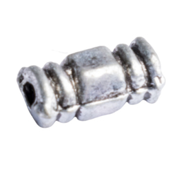 20 x metalen kraal buis zilver kleur 7 x 4mm gat: 1,5mm