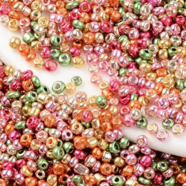 20 gram Metallic Seed Beads rocailles  8/0 Mix kleuren, 2.0~3.0mm, gat: 0,8mm