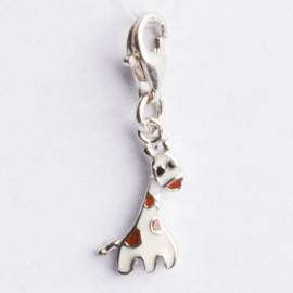 Be Charmed bedel giraffe met karabijnsluiting zilver met een rhodium laag (nikkelvrij)