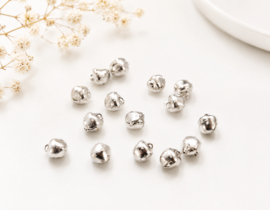 15 x Metalen bedel van een belletje 6 mm – zilverkleur