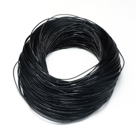 50 cm DQ leer - runderleer 3mm dik kleur zwart