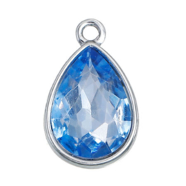 Geboorte steen hanger prachtig kristal facet December Blauw Topaz 19x12 mm