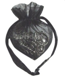 20 stuks luxe hartvormige organza zakjes 10cm x 8.75cm zwart (op is op!) ♥