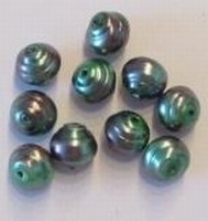 10 x Glasparel slakkenhuisje groen/brons 9 x 10 mm gat: 1mm