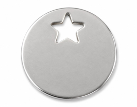 50 x RVS bedeltjes 13 x 13 x 1 mm – gat 2 x 2 mm – eigen tekst (tekst op één zijde)