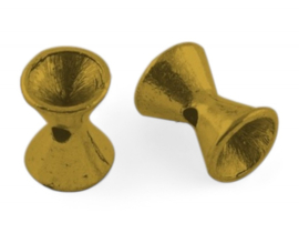 10 x Metalen diabolo kraal voor puntsteen van 6mm, 10 x 8,5mm antiek goudkleur