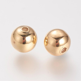 10 x  18K Gold plated metalen metalen kralen 8mm gat: 2,5mm (Nikkelvrij)