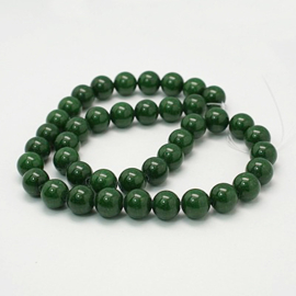 10 x edelsteen kraal Natural Mashan Jade 6 mm Dark Green
