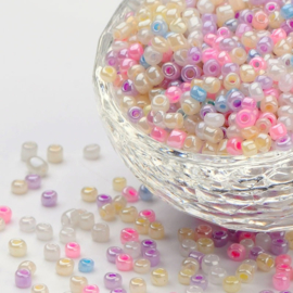 20 gram Seed Beads rocailles  8/0 Celylon Mix kleuren, 2.0~3.0mm, gat: 0,8mm