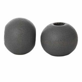 20 x Houten kralen rond 6 mm grey