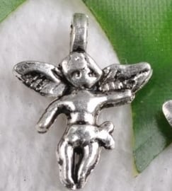 10 stuks tibetaans zilveren engeltjes 17mm