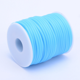 100 cm hol Rubber DQ koord 3mm gat: 1,5 mm Deep Sky Blue