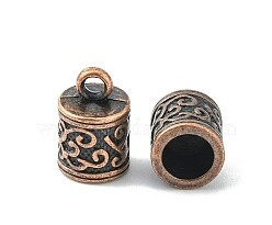 2 x Koordkapjes 13 x 8 x 5 mm – Ø 6 mm – oogje 2 mm – roodkoperkleur (Nikkelvrij)