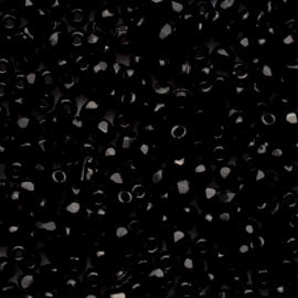 25 x Ronde Tsjechische kralen facet kristal afm: 2mm Kleur: zwart gat c.a.: 1mm