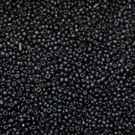 20 gram rocailles frosted 12/0 2mm zwart