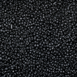 20 gram rocailles frosted 12/0 2mm zwart