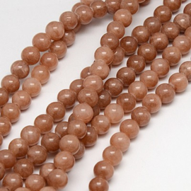 10 x Edelsteen kralen – natuurlijke jade sienna – 8 mm – rijggat 1 mm