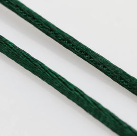 Rol met 30 meter satijn koord Nylon Marcramé koord 1mm kleur dark green