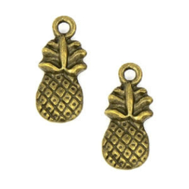 10 x Metalen Ananas Bedel Antiek Brons 19x9 mm