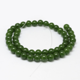 10 x   edelsteen kraal van Taiwan Nephrite  Jade Dark Green 10mm gat: 1mm