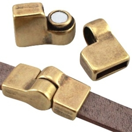 DQ metaal magneetslot scharnier Ø 10mm plat  Antiek brons (nikkelvrij)