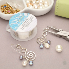 1 rol Beadsmith dead soft craft wire – 22 gauge – ca. Ø 0,65 mm – ca. 7,3 meter – zilverkleur (nikkelvrij)