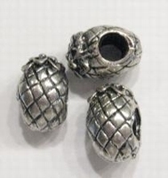 Per stuk Metalen European-style kraal  Annanas13 mm