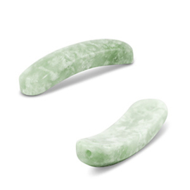 1 x  Natuursteen tussenstukjade Light green ca. 36 x 8,5 - 10,5mm (Ø1,5mm)