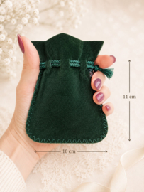 10 x Luxe fluweelachtige cadeauzakjes ca. 8-10 x 11 cm – smaragdgroen