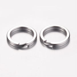 2 x sleutelhanger ring RVS Ø 15 x 2mm