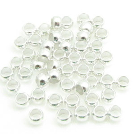 4 x DQ metaal knijpkraal 3 mm – zilverkleur – gat ca. 1,5~1,8 mm (nikkelvrij)